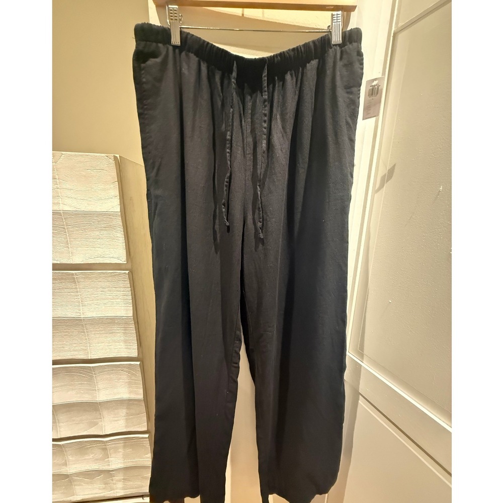 Old Navy Womens Black Wide Leg Drawstring Comfort Waistband Pants New